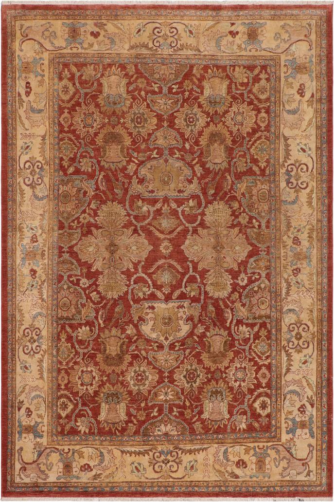 handmade Traditional Kafkaz Rust Beige Hand Knotted RECTANGLE 100% WOOL area rug 9X11