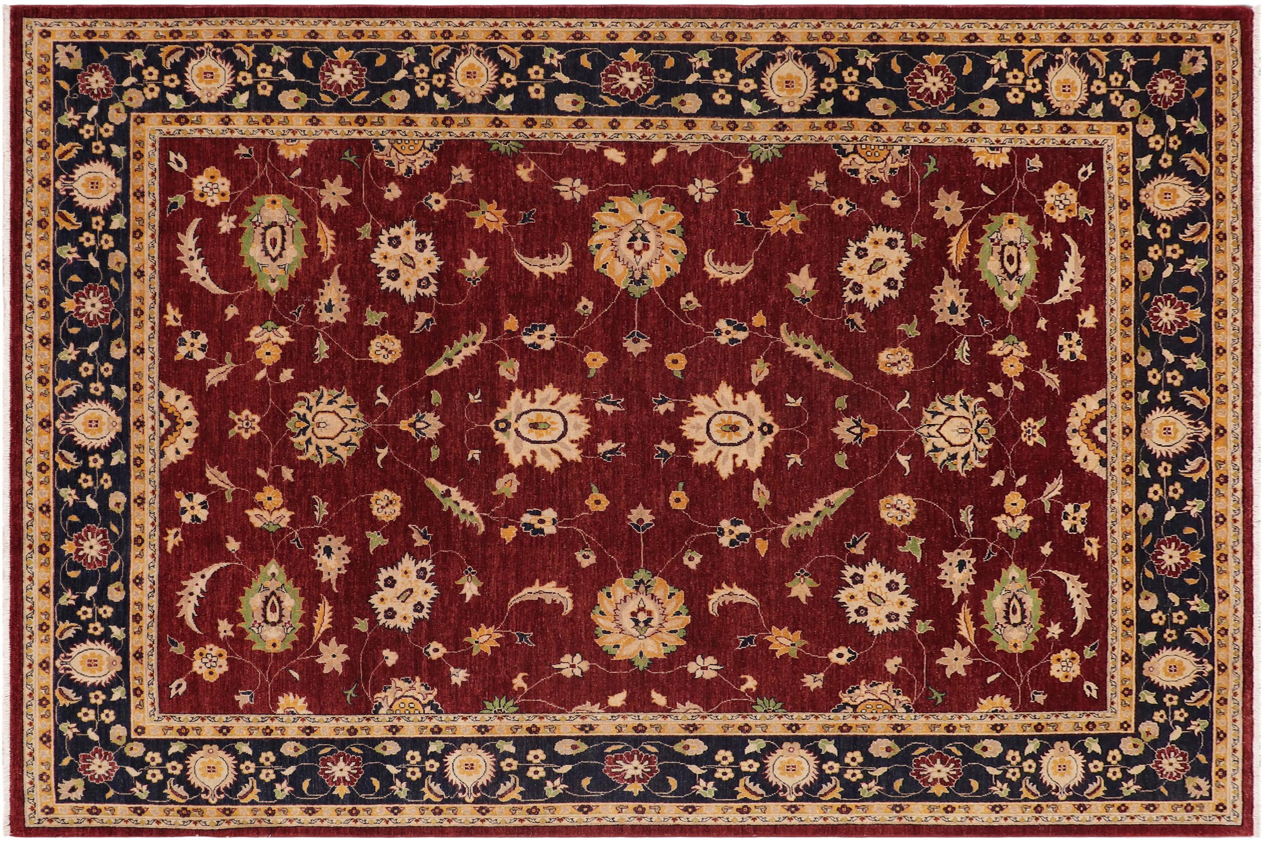 handmade Traditional Kafkaz Red Blue Hand Knotted RECTANGLE 100% WOOL area rug 9x12