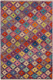 Shabby Chic Balochi Alison Purple/Rust Wool Rug - 3'3'' x 5'0''