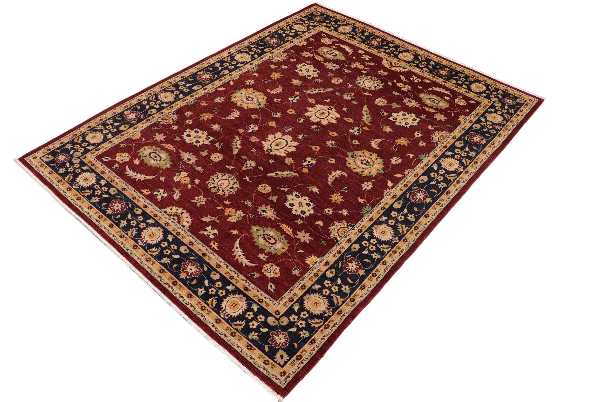 handmade Traditional Kafkaz Red Blue Hand Knotted RECTANGLE 100% WOOL area rug 9x12