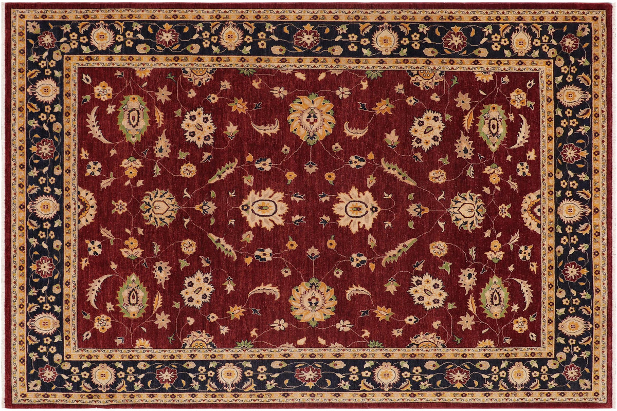 handmade Traditional Kafkaz Red Blue Hand Knotted RECTANGLE 100% WOOL area rug 9x12