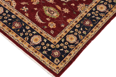 handmade Traditional Kafkaz Red Blue Hand Knotted RECTANGLE 100% WOOL area rug 9x12