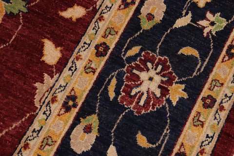handmade Traditional Kafkaz Red Blue Hand Knotted RECTANGLE 100% WOOL area rug 9x12