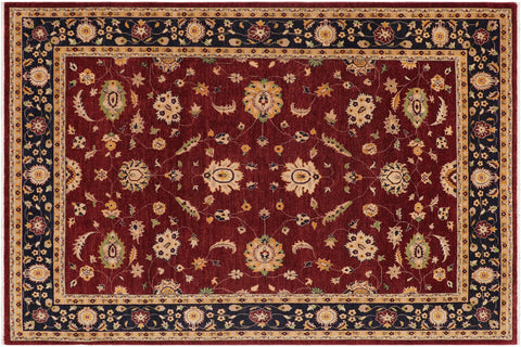 handmade Traditional Kafkaz Red Blue Hand Knotted RECTANGLE 100% WOOL area rug 9x12