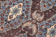 handmade Transitional Kafkaz Drk. Gray Blue Hand Knotted RECTANGLE 100% WOOL area rug 6X9