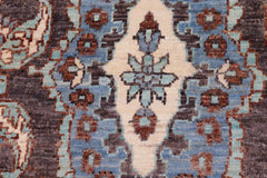 handmade Transitional Kafkaz Drk. Gray Blue Hand Knotted RECTANGLE 100% WOOL area rug 6X9
