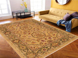 Oriental Ziegler Kristine Light Gold/Green Wool Rug - 8'8'' x 11'2''