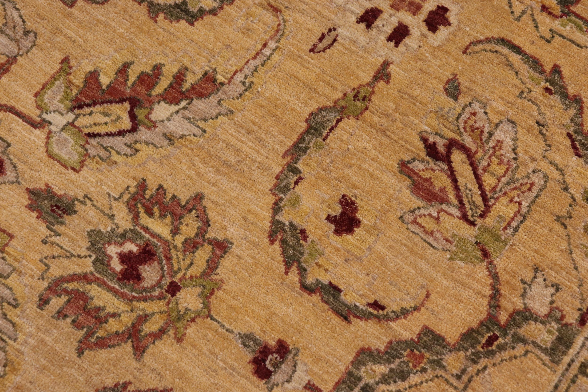 handmade Traditional Kafkaz Lt. Gold Green Hand Knotted RECTANGLE 100% WOOL area rug 9x11