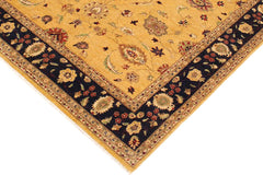 handmade Traditional Kafkaz Gold Blue Hand Knotted RECTANGLE 100% WOOL area rug 9X12