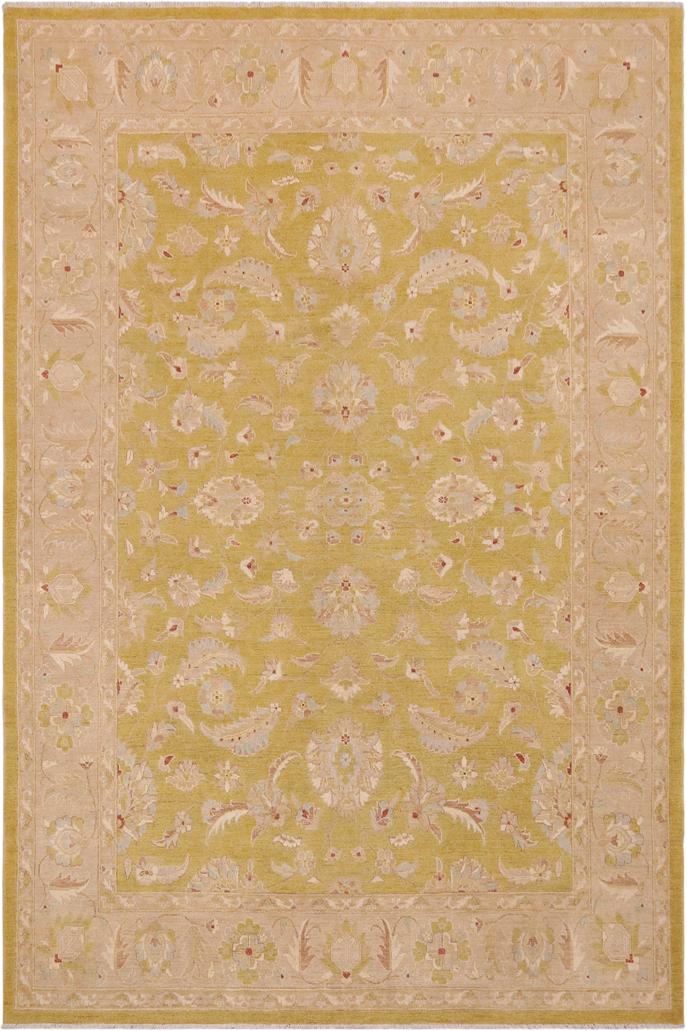 handmade Traditional Kafkaz Lt. Green Taupe Hand Knotted RECTANGLE 100% WOOL area rug 9X12