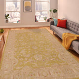 handmade Traditional Kafkaz Lt. Green Taupe Hand Knotted RECTANGLE 100% WOOL area rug 9 x 12