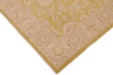 handmade Transitional Kafkaz Lt. Green Taupe Hand Knotted RECTANGLE 100% WOOL area rug 9' x 12'