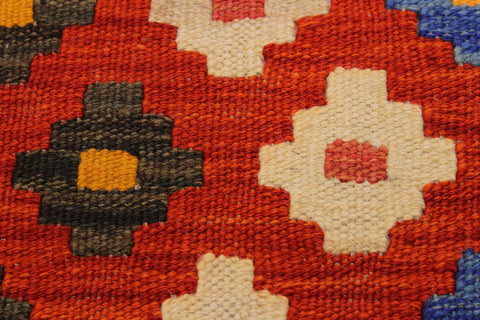 handmade Modern Kilim Rust Beige Hand-Woven RECTANGLE 100% WOOL area rug 4x5