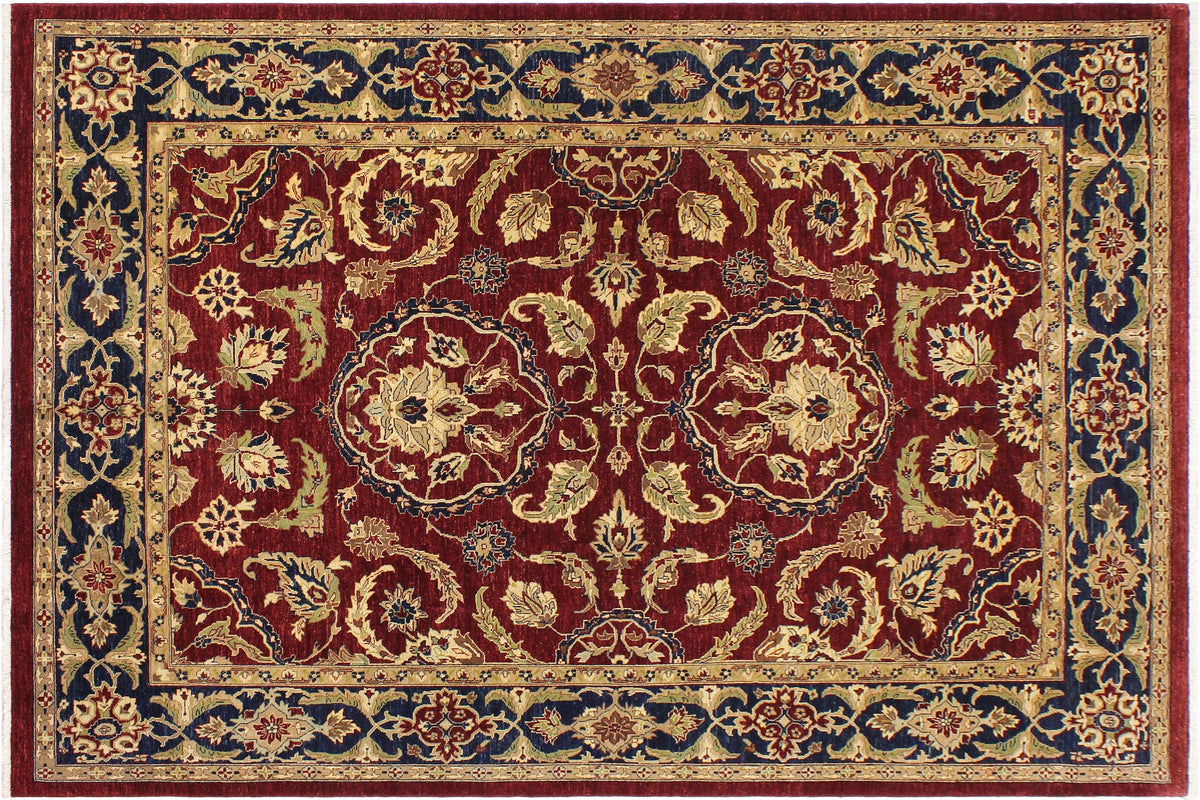 handmade Traditional Kafkaz Red Blue Hand Knotted RECTANGLE 100% WOOL area rug 9x12