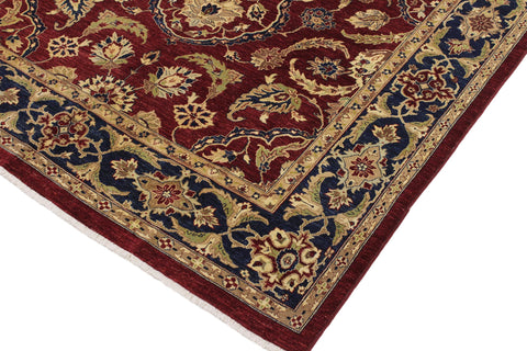 handmade Traditional Kafkaz Red Blue Hand Knotted RECTANGLE 100% WOOL area rug 9x12