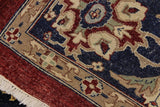 handmade Traditional Kafkaz Red Blue Hand Knotted RECTANGLE 100% WOOL area rug 9 x 12