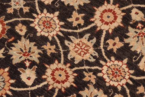 handmade Transitional Kafkaz Brown Beige Hand Knotted RECTANGLE 100% WOOL area rug 9' x 12'
