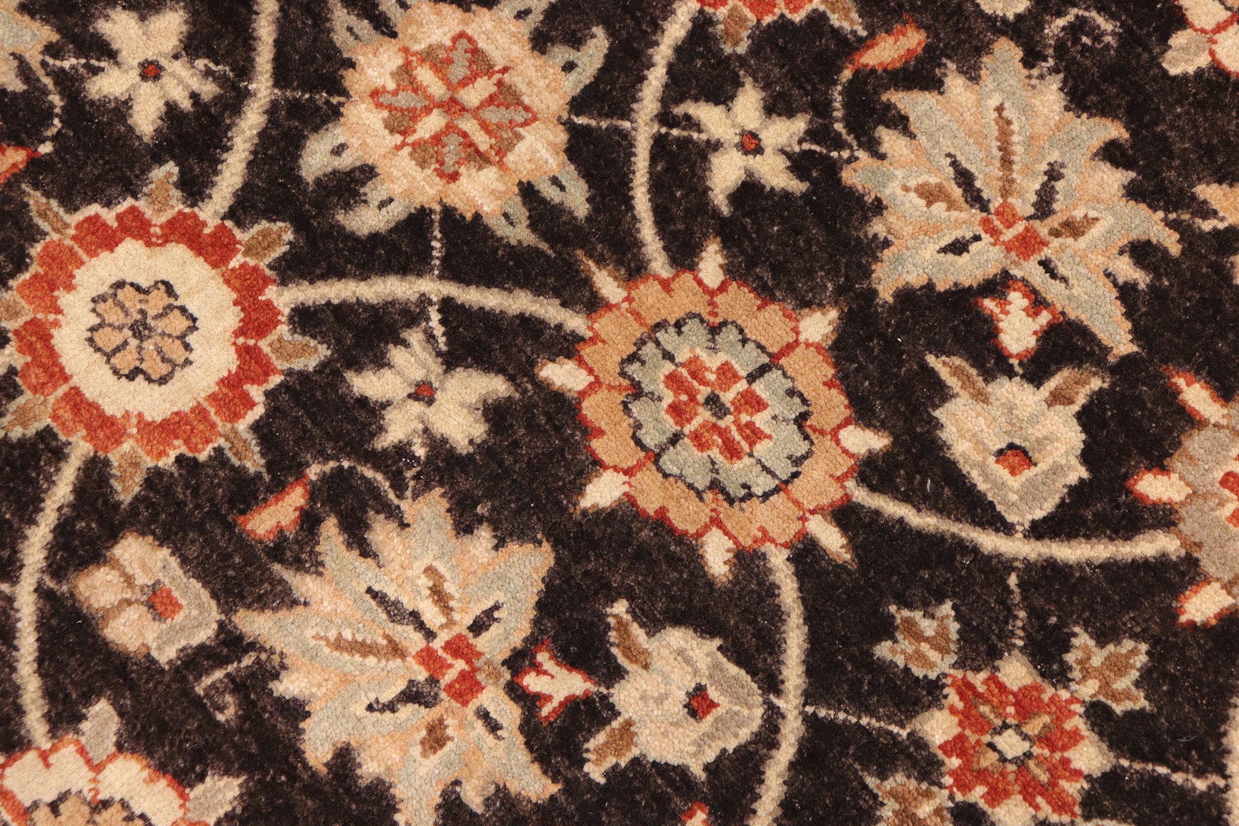 handmade Transitional Kafkaz Brown Beige Hand Knotted RECTANGLE 100% WOOL area rug 9' x 12'
