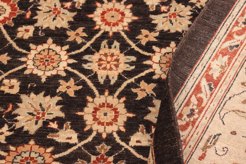 handmade Transitional Kafkaz Brown Beige Hand Knotted RECTANGLE 100% WOOL area rug 9' x 12'