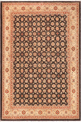 handmade Transitional Kafkaz Brown Beige Hand Knotted RECTANGLE 100% WOOL area rug 9X12