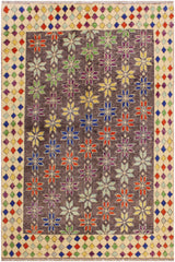 Contemporary Balochi Amparo Gray/Beige Wool Rug - 4'11''X6'5''