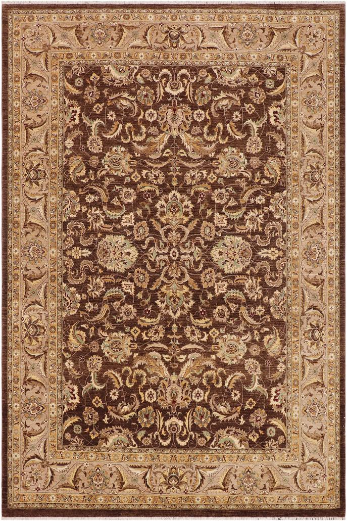 handmade Traditional Kafkaz Brown Tan Hand Knotted RECTANGLE 100% WOOL area rug 9X12
