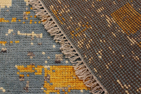 handmade Modern Balouchi Blue Beige Hand Knotted RECTANGLE 100% WOOL area rug 5x6