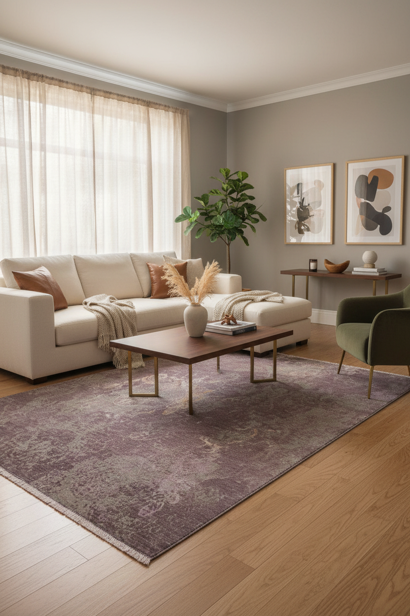 Modern Ziegler Anette Brown/Green Wool&Silk Rug - 6'1''X8'10''