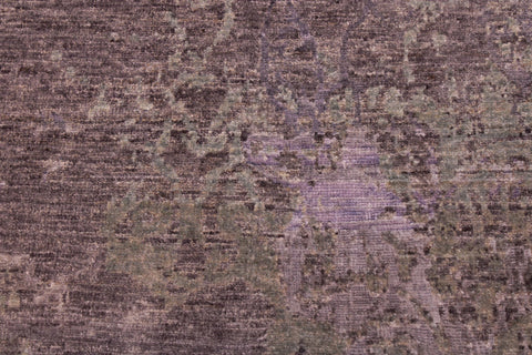 handmade Modern Kafkaz Brown Green Hand Knotted RECTANGLE WOOL&SILK area rug 6' x 9'