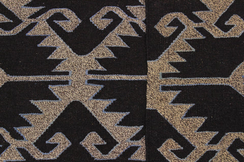 handmade Modern Kilim Brown Gray Hand-Woven RECTANGLE 100% WOOL area rug 5x6