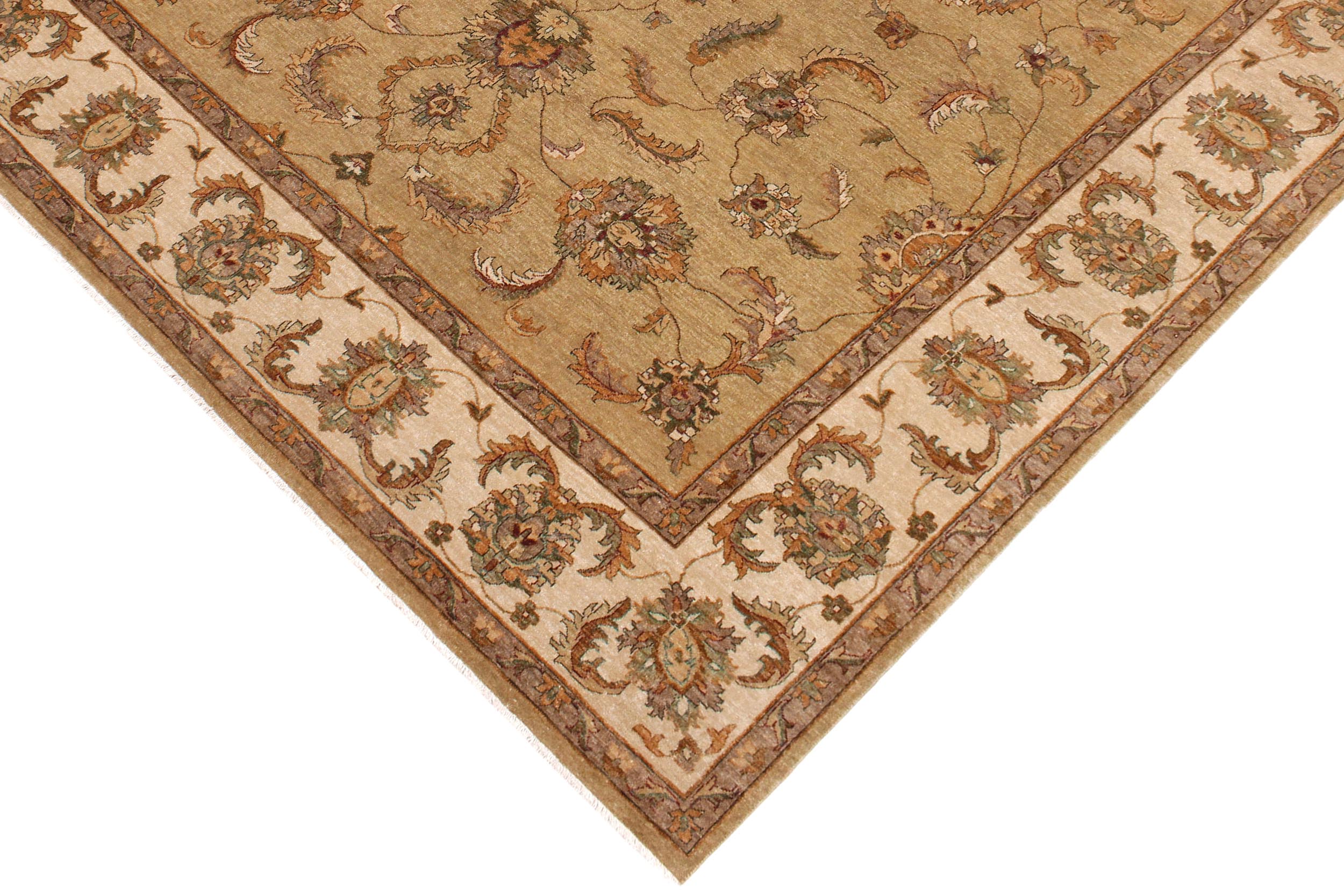 handmade Traditional Kafkaz Gold Beige Hand Knotted RECTANGLE 100% WOOL area rug 9x12