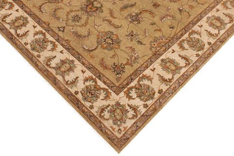 handmade Traditional Kafkaz Gold Beige Hand Knotted RECTANGLE 100% WOOL area rug 9x12