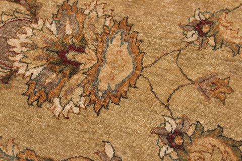 handmade Traditional Kafkaz Gold Beige Hand Knotted RECTANGLE 100% WOOL area rug 9x12