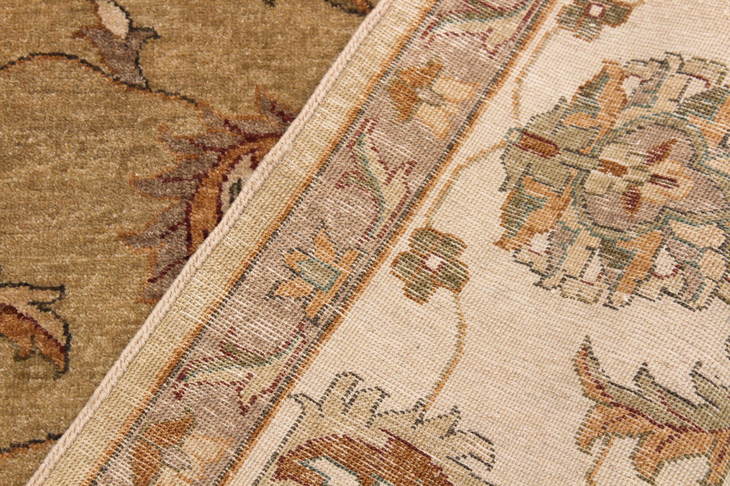 handmade Traditional Kafkaz Gold Beige Hand Knotted RECTANGLE 100% WOOL area rug 9x12