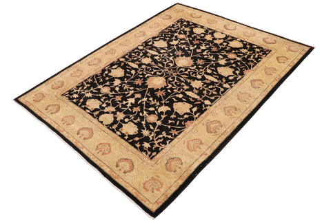 handmade Traditional Kafkaz Black Gold Hand Knotted RECTANGLE 100% WOOL area rug 9x12