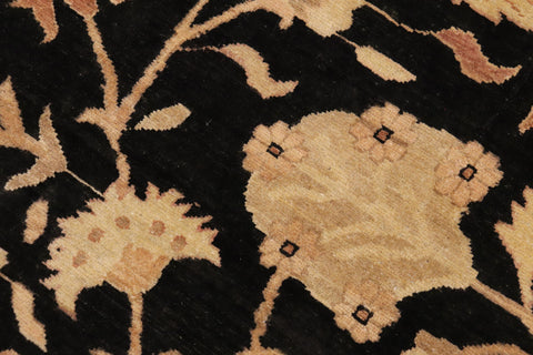 handmade Traditional Kafkaz Black Gold Hand Knotted RECTANGLE 100% WOOL area rug 9x12