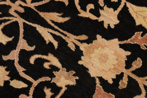 handmade Traditional Kafkaz Black Gold Hand Knotted RECTANGLE 100% WOOL area rug 9x12