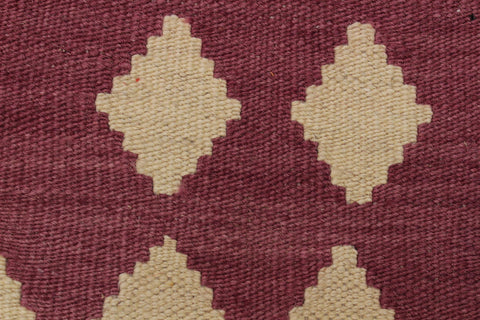 handmade Modern Kilim Burgundy Beige Hand-Woven RECTANGLE 100% WOOL area rug 6 x 8