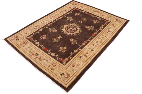 handmade Traditional Kafkaz Brown Tan Hand Knotted RECTANGLE 100% WOOL area rug 9' x 12'