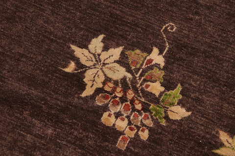 handmade Traditional Kafkaz Brown Tan Hand Knotted RECTANGLE 100% WOOL area rug 9' x 12'
