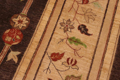 handmade Traditional Kafkaz Brown Tan Hand Knotted RECTANGLE 100% WOOL area rug 9X12