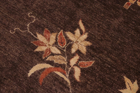 handmade Traditional Kafkaz Brown Tan Hand Knotted RECTANGLE 100% WOOL area rug 9' x 12'