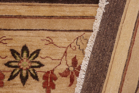 handmade Traditional Kafkaz Brown Tan Hand Knotted RECTANGLE 100% WOOL area rug 9' x 12'