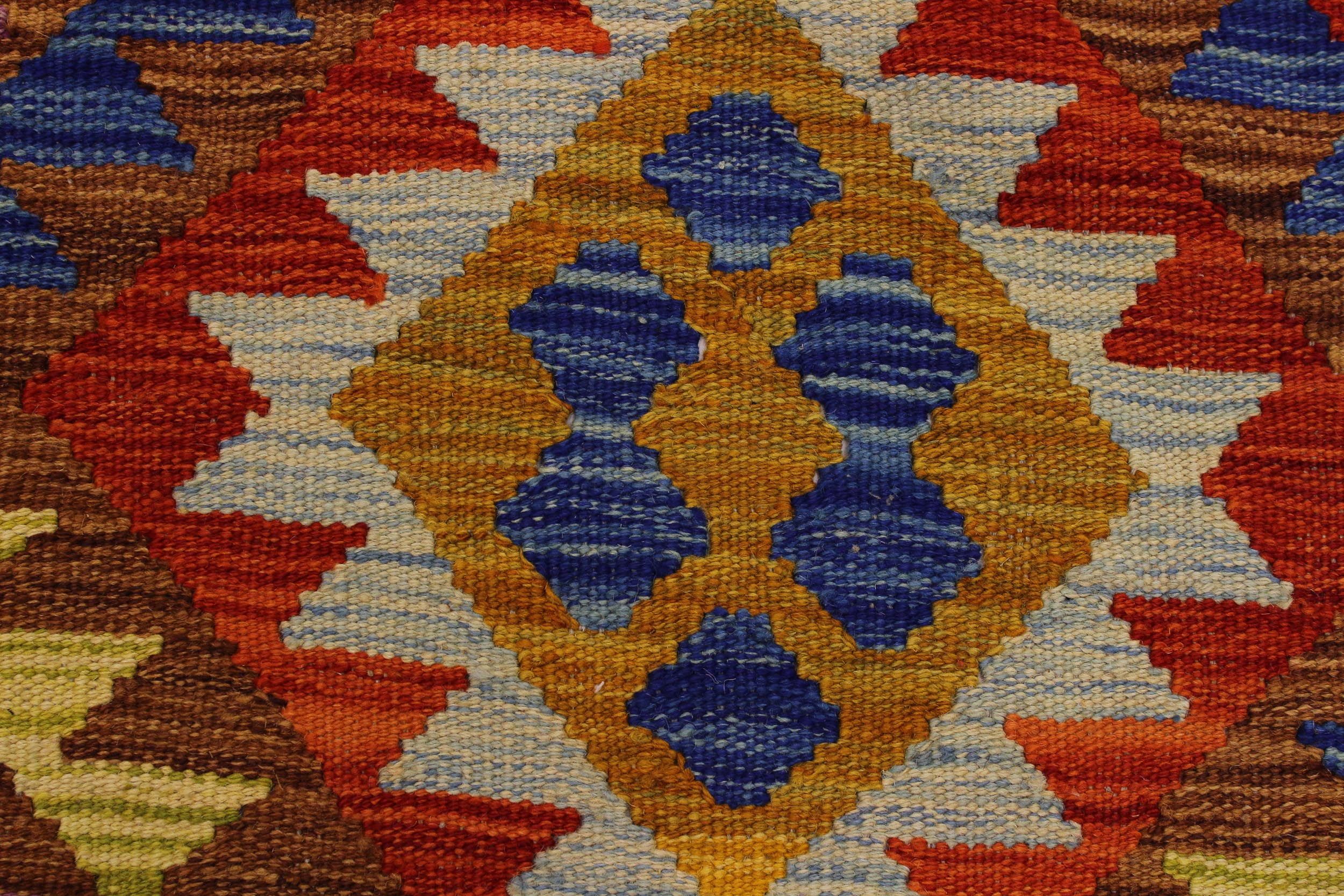 handmade Geometric Kilim Beige Rust Hand-Woven RECTANGLE 100% WOOL area rug 6 x 8