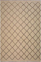 Flat Weave Kilim Antique Navaho Vintage handmade Modern Kilim Tan Black Hand-Woven Rectangle 100% Wool Area Rug 10x13 