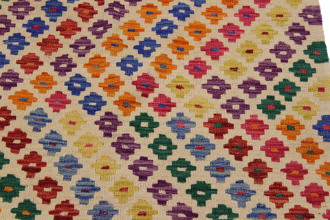 handmade Modern Kilim Beige Blue Hand-Woven RECTANGLE 100% WOOL area rug 6x8