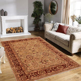 handmade Traditional Kafkaz Tan Brown Hand Knotted RECTANGLE 100% WOOL area rug 9 x 12