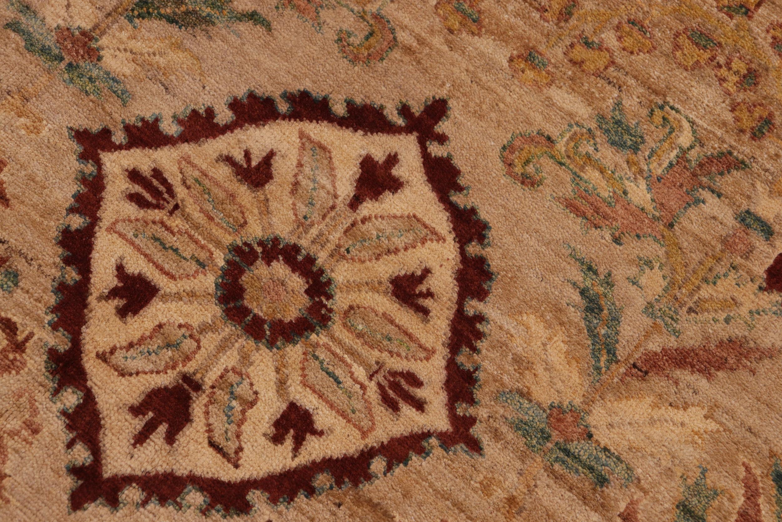 handmade Traditional Kafkaz Tan Brown Hand Knotted RECTANGLE 100% WOOL area rug 9x12
