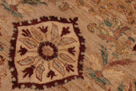 handmade Traditional Kafkaz Tan Brown Hand Knotted RECTANGLE 100% WOOL area rug 9x12