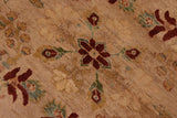 handmade Traditional Kafkaz Tan Brown Hand Knotted RECTANGLE 100% WOOL area rug 9 x 12